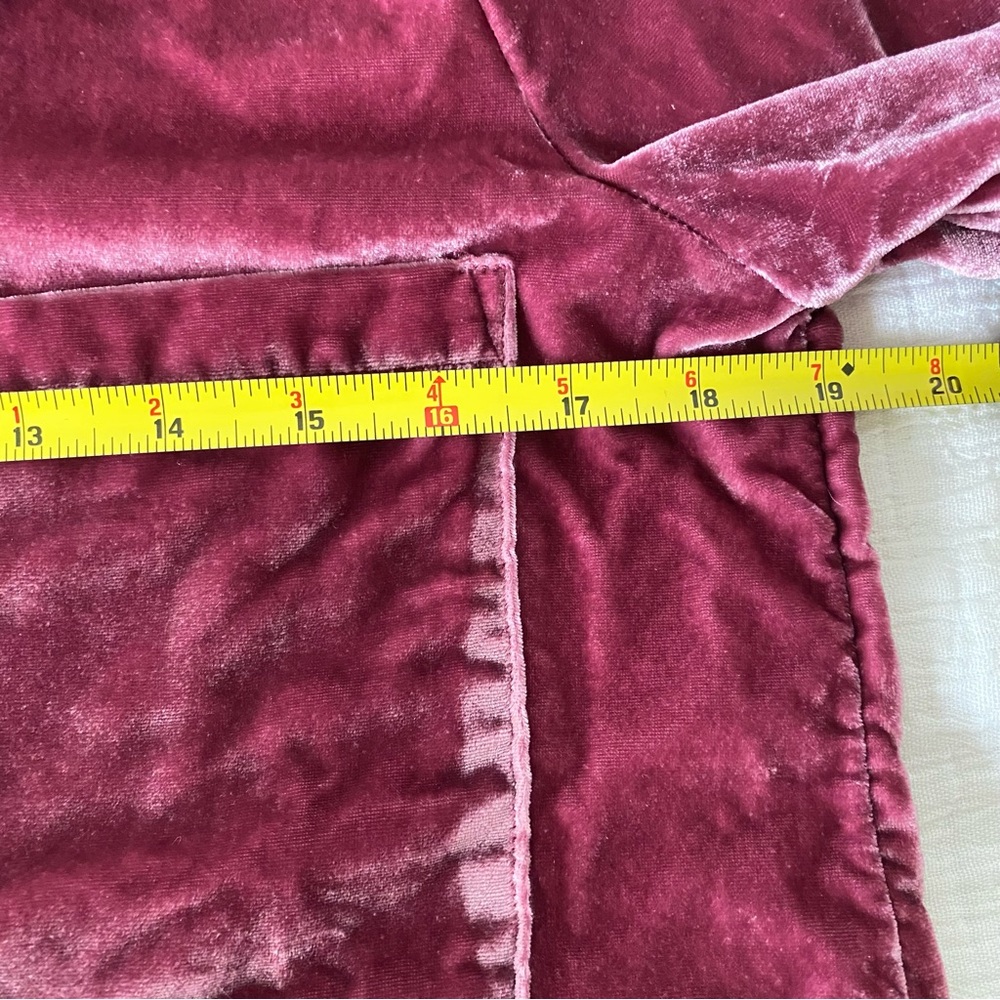 NEW ANTHROPOLOGIE Pilcro Relaxed Velvet Buttondown Shirt MAUVE Pink size S - Picture 10 of 12